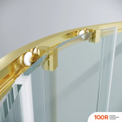 Grossman COSMO 100X100X195 301.K33.02.1010.32.00 (ЗОЛОТО САТИН/ПРОЗРАЧНОЕ СТЕКЛО) (55391)