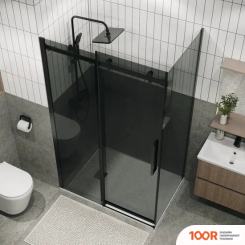 Grossman CLASSIC 90X195 200.K33.04.90.21.10 (ЧЕРНЫЙ МАТОВЫЙ/СТЕКЛО ТОНИРОВАННОЕ) (55369)