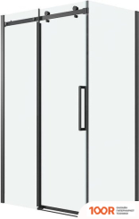 Grossman CLASSIC 90X195 200.K33.04.90.21.00 (ЧЕРНЫЙ МАТОВЫЙ/СТЕКЛО ПРОЗРАЧНОЕ) (55368)