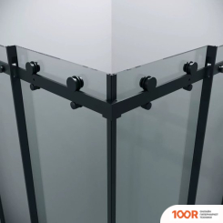 Grossman CLASSIC 80X80X195 300.K33.04.8080.21.00 (ЧЕРНЫЙ МАТОВЫЙ/ПРОЗРАЧНОЕ СТЕКЛО) (55365)