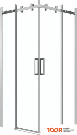 Grossman CLASSIC 80X80X195 300.K33.04.8080.10.00 (ХРОМ/ПРОЗРАЧНОЕ СТЕКЛО) (55364)