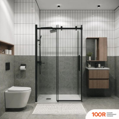 Grossman CLASSIC 80X195 200.K33.04.80.21.00 (ЧЕРНЫЙ МАТОВЫЙ/СТЕКЛО ПРОЗРАЧНОЕ) (55361)