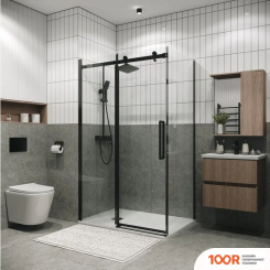 Grossman CLASSIC 80X195 200.K33.04.80.21.00 (ЧЕРНЫЙ МАТОВЫЙ/СТЕКЛО ПРОЗРАЧНОЕ) (55361)