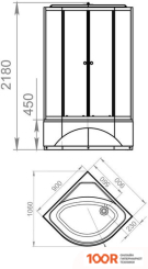 Domani-Spa DELIGHT 99 HIGH 90X90 С ГИДРОМАССАЖЕМ (ПРОЗРАЧНОЕ/БЕЛЫЙ) (55056)
