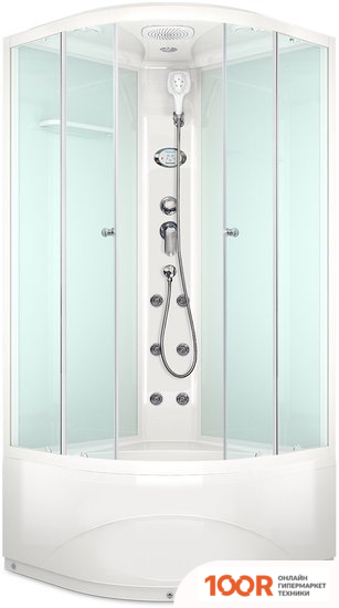 Domani-Spa DELIGHT 99 HIGH 90X90 С ГИДРОМАССАЖЕМ (ПРОЗРАЧНОЕ/БЕЛЫЙ) (55056)