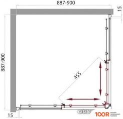 BelBagno UNO-195-A-2-90-C-CR (ПРОЗРАЧНОЕ СТЕКЛО) (52357)