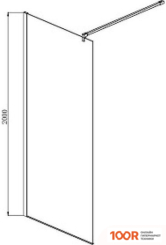 Aquatek AQ WIW 10020BL 100X200 (ЧЕРНЫЙ/ПРОЗРАЧНОЕ СТЕКЛО) (51819)