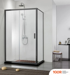 Aquatek AQ ARI WA 10020BL 100X200 (ЧЕРНЫЙ/ПРОЗРАЧНОЕ СТЕКЛО) (51814)