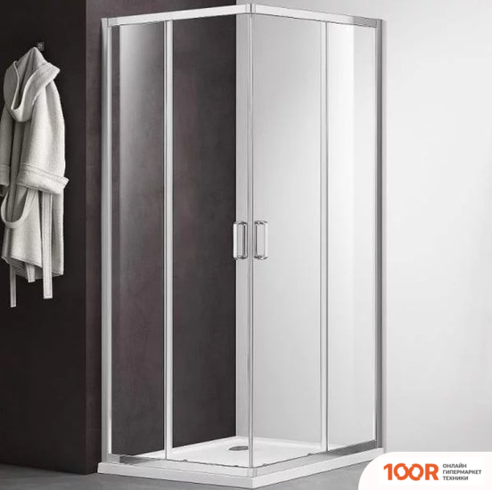 Aquatek 80X80 AQNAA1142-80 (ХРОМ/ПРОЗРАЧНОЕ СТЕКЛО) (51789)