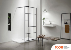 Aquatek 100X200 AQ WIW 10020BL PRINT (ЧЕРНЫЙ/ПРОЗРАЧНОЕ СТЕКЛО/ПРИНТ) (51766)