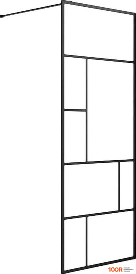 Aquatek 100X200 AQ WIW 10020BL PRINT (ЧЕРНЫЙ/ПРОЗРАЧНОЕ СТЕКЛО/ПРИНТ) (51766)