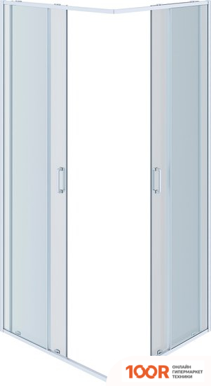 Aquatek 100X100 AQ ARI KV 10020CH (ХРОМ/ПРОЗРАЧНОЕ СТЕКЛО) (51757)