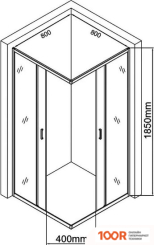 Aquanet КВАДРАТНЫЙ 80X80 SE-800S (ПРОЗРАЧНОЕ СТЕКЛО) (51756)
