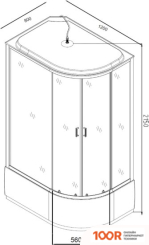 Aquanet SС-1200Q-R 120X80 (РИФЛЕНОЕ СТЕКЛО) (51752)