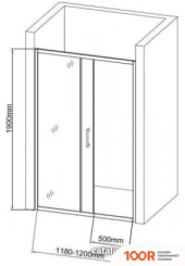 Aquanet SD-1200A 120 (ПРОЗРАЧНОЕ СТЕКЛО) (51742)