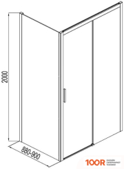 Aquanet PLEASURE AE60-F-90H200U-BT 90 (ПРОЗРАЧНОЕ СТЕКЛО) (51671)