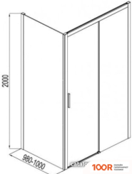 Aquanet PLEASURE AE60-F-100H200U-BT 100 (ПРОЗРАЧНОЕ СТЕКЛО) (51666)