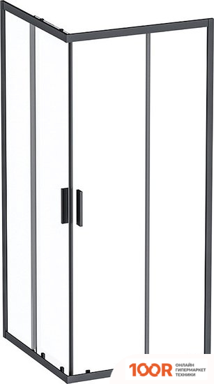 AM.PM GEM S SQUARE SLIDE 90X90 W93G-403-090BT (ЧЕРНЫЙ МАТОВЫЙ/ПРОЗРАЧНОЕ СТЕКЛО) (49931)