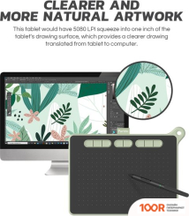 Графический планшет Parblo NINOS S (ЗЕЛЕНЫЙ) (45762)