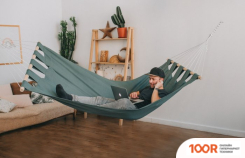 MAMO ПОДВЕСНОЙ ГАМАК ЛЬНЯНОЙ 200Х120 СМ (ХАКИ) (44578)