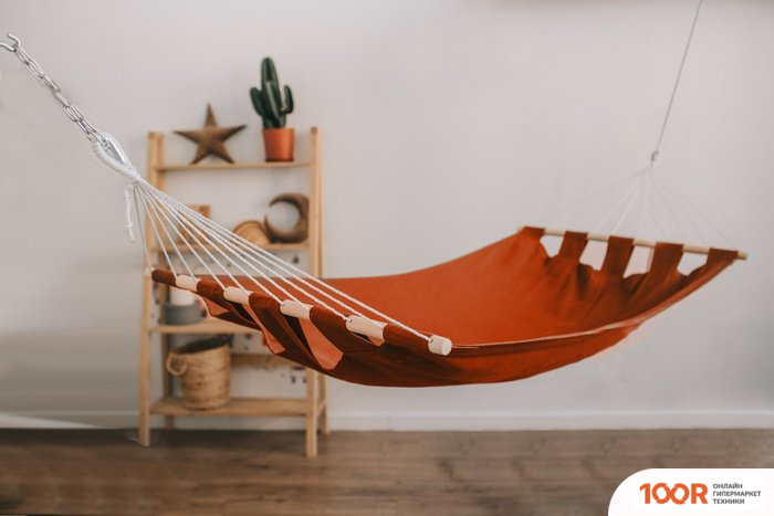 MAMO ПОДВЕСНОЙ ГАМАК ЛЬНЯНОЙ 200Х120 СМ (ТЕРРАКОТОВЫЙ) (44577)