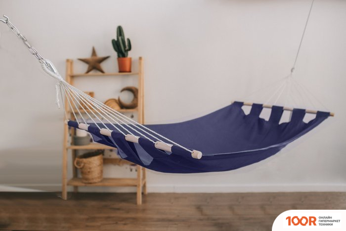 MAMO ПОДВЕСНОЙ ГАМАК ЛЬНЯНОЙ 200Х120 СМ (СИНИЙ) (44576)