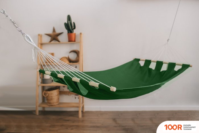 MAMO ПОДВЕСНОЙ ГАМАК ЛЬНЯНОЙ 200Х120 СМ (ЗЕЛЕНЫЙ) (44573)