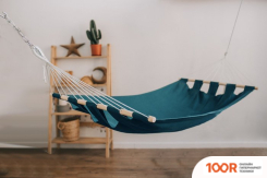 MAMO ПОДВЕСНОЙ ГАМАК ЛЬНЯНОЙ 200Х120 СМ (БИРЮЗА) (44571)