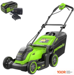Газонокосилка Greenworks GD40LM411K4 2521007UB (С 1-ИМ АКБ) (43668)