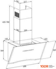 Кухонная вытяжка ZorG STAR 1080 60 S-GC (ЧЕРНЫЙ) (41673)