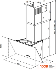 Кухонная вытяжка ZorG ARSTAA 60C M (ЧЕРНЫЙ/НЕРЖАВЕЮЩАЯ СТАЛЬ, 650 КУБ. М/Ч) (41503)