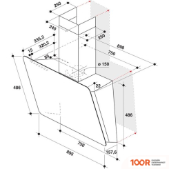 Кухонная вытяжка Whirlpool WHVS 93F LT BSS/1 (41360)