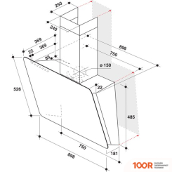 Кухонная вытяжка Whirlpool WHVS 90F LT C K (41357)