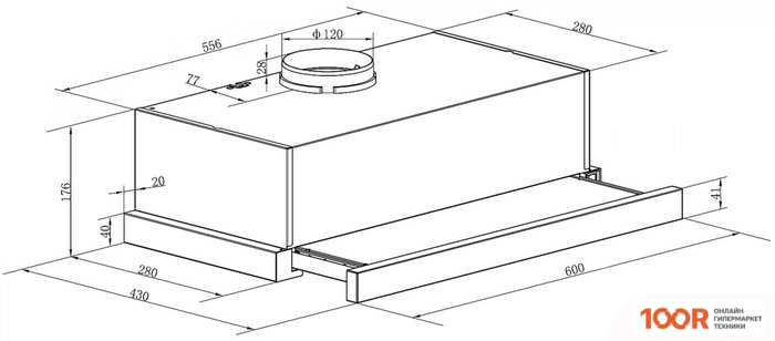 Кухонная вытяжка Weissgauff TEL 06 1M BE (41250)