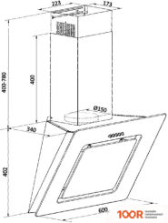 Кухонная вытяжка Weissgauff SIGMA 60 PB BL (41243)