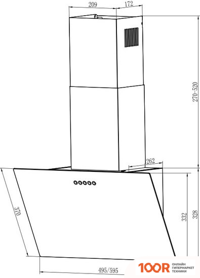Кухонная вытяжка Weissgauff SIGMA 50 PB BL (41241)