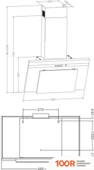 Кухонная вытяжка Weissgauff IDAN 60 PB BL (41214)