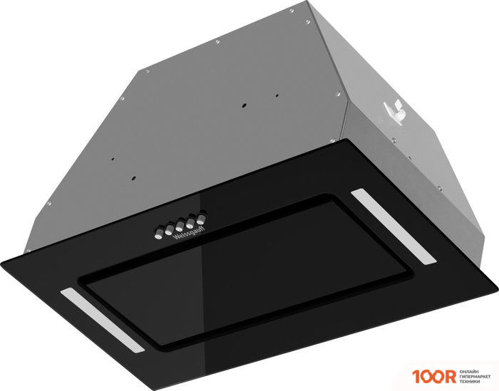 Кухонная вытяжка Weissgauff AVIATOR 600 PB BLACK GLASS (41165)