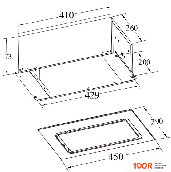Кухонная вытяжка Weissgauff AURA 456 TOUCH BLACK GLASS (41160)