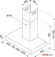 Кухонная вытяжка Smeg KBT700XE (40960)