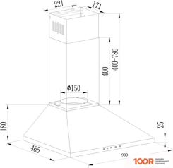 Кухонная вытяжка Schtoff V3-T900 X (НЕРЖАВЕЮЩАЯ СТАЛЬ) (40898)