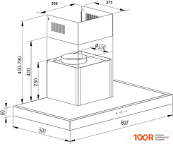 Кухонная вытяжка Schtoff S PLUS 700 X (НЕРЖАВЕЮЩАЯ СТАЛЬ) (40870)
