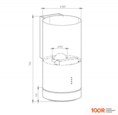 Кухонная вытяжка Schtoff O2 BLACK (ЧЕРНЫЙ) (40861)