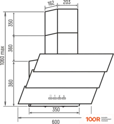 Кухонная вытяжка Schtoff BONITA 600 (ЧЕРНЫЙ) (40821)