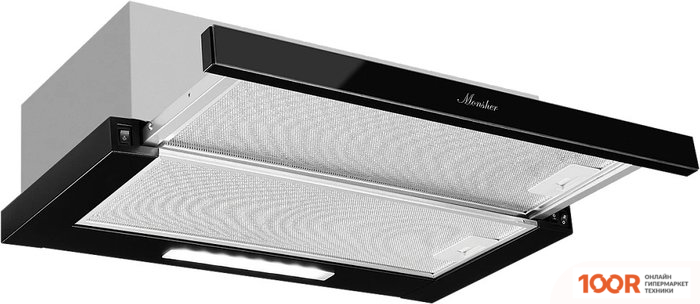 Кухонная вытяжка Monsher LAUTREC 60 NOIR VERRE (40657)