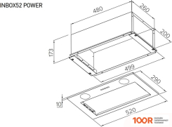 Кухонная вытяжка Meferi INBOX52BK POWER (40452)