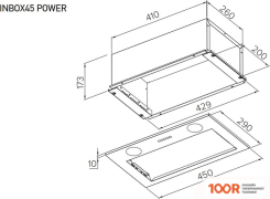 Кухонная вытяжка Meferi INBOX45BK POWER (40444)