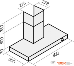 Кухонная вытяжка MBS MARANTA 160 GLASS (ЧЕРНЫЙ) (40415)