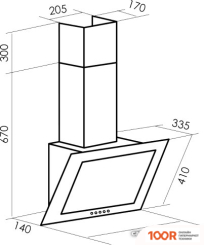Кухонная вытяжка MBS GALTONIA 160 GLASS (ЧЕРНЫЙ) (40413)