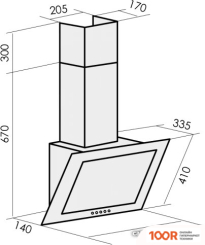 Кухонная вытяжка MBS GALTONIA 150 GLASS (БЕЛЫЙ) (40410)